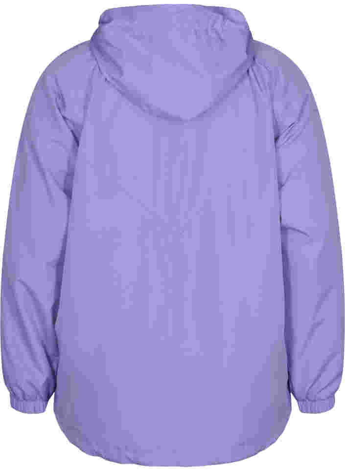Kort jacka med huva och justerbar nederkant, Paisley Purple, Packshot image number 1