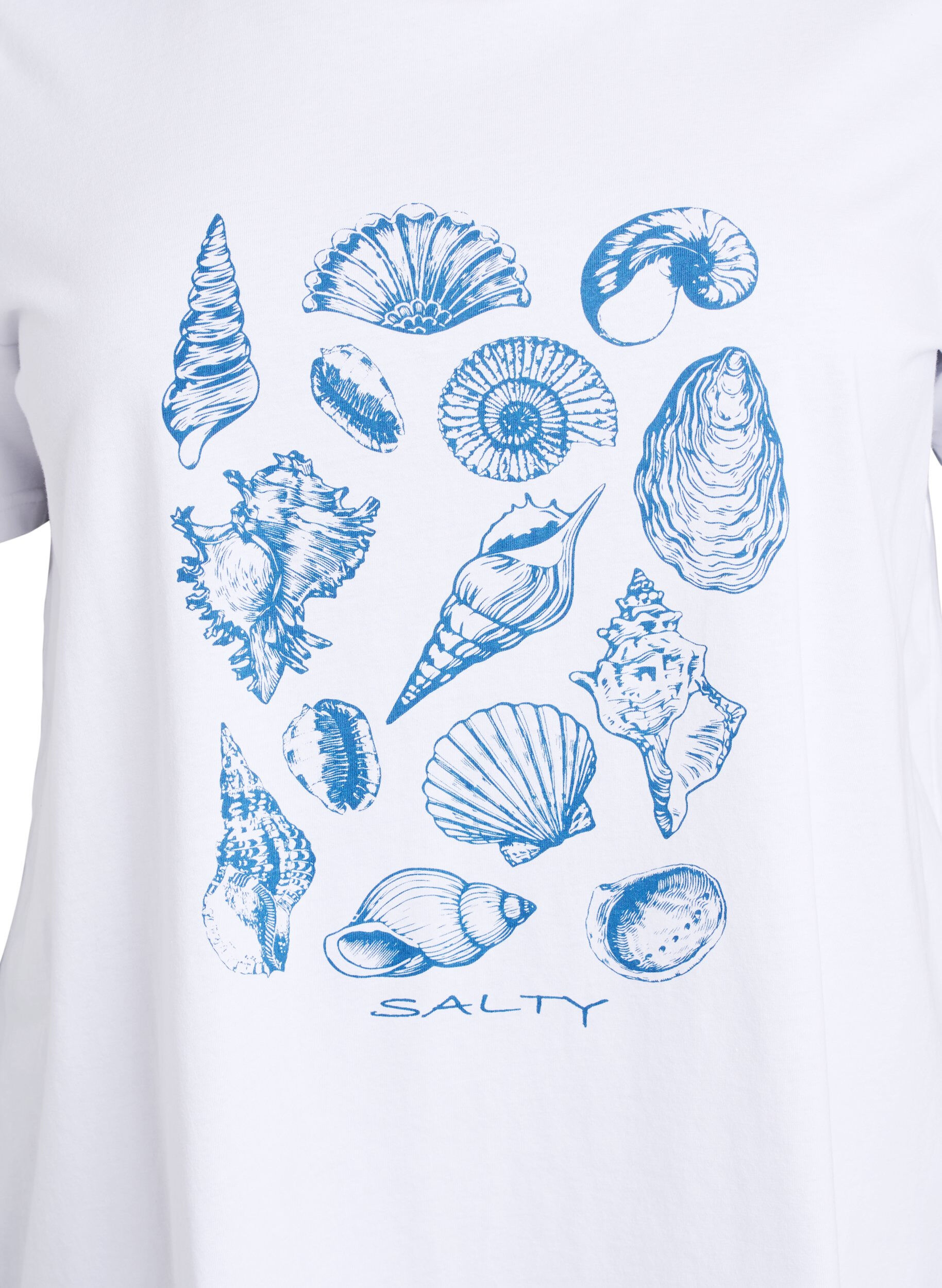 Zizzi T-shirt med tryckt detalj, Vit, Packshot image number 2