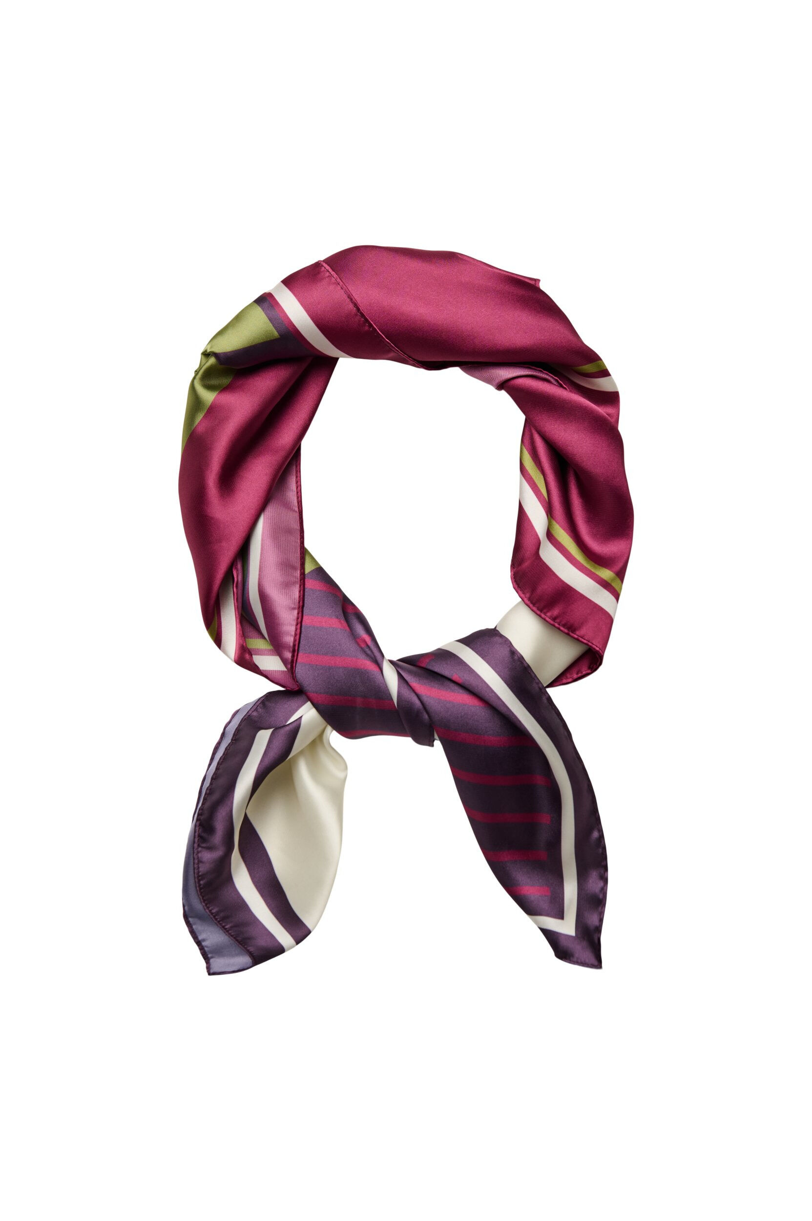 Kvadratisk scarf i satinlook med m&ouml;nster