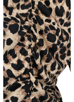 Leopardmönstrad klänning med långa ärmar, Leo, Packshot image number 3
