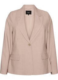Klassisk blazer med enkelkn&auml;ppning och fickor, Beige