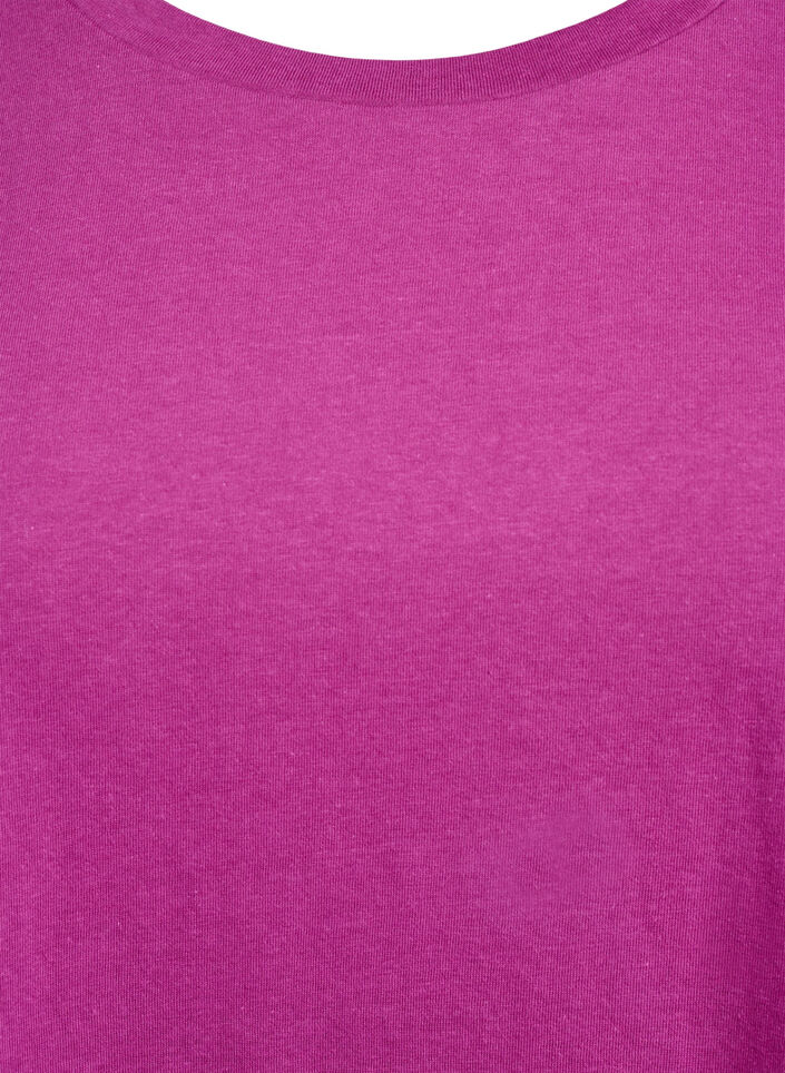 Kort&auml;rmad t-shirt i bomullsblandning, Lila, Packshot image number 2