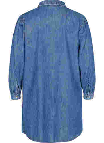 Denim skjortklänning i bomull, Dark blue denim, Packshot image number 1