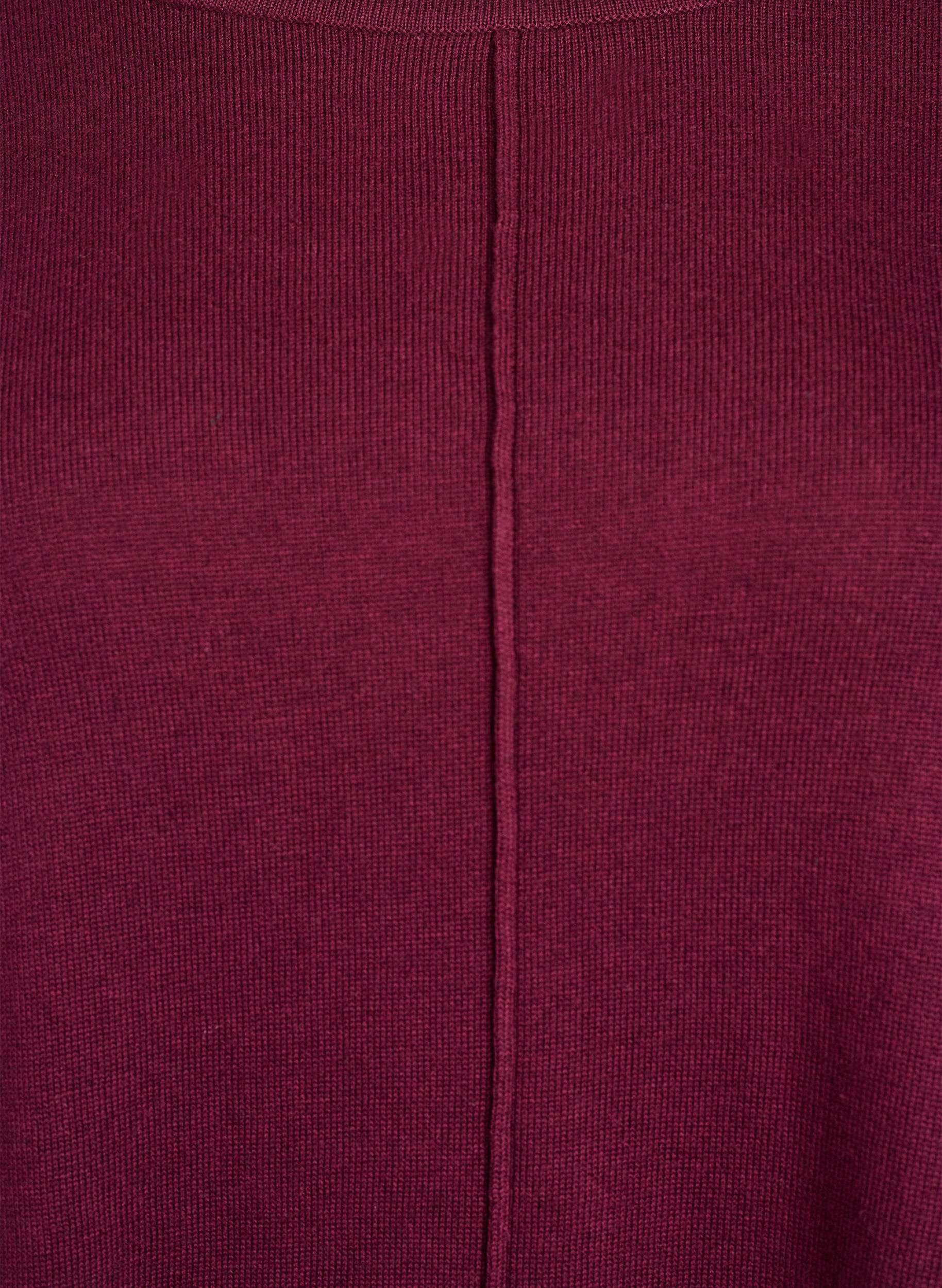 ZizziStickad blus i bomull-viskosblandning, M&ouml;rk Bordeaux, Packshot image number 2