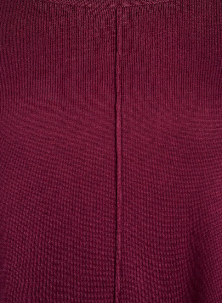 Stickad blus i bomull-viskosblandning, M&ouml;rk Bordeaux, Packshot image number 2