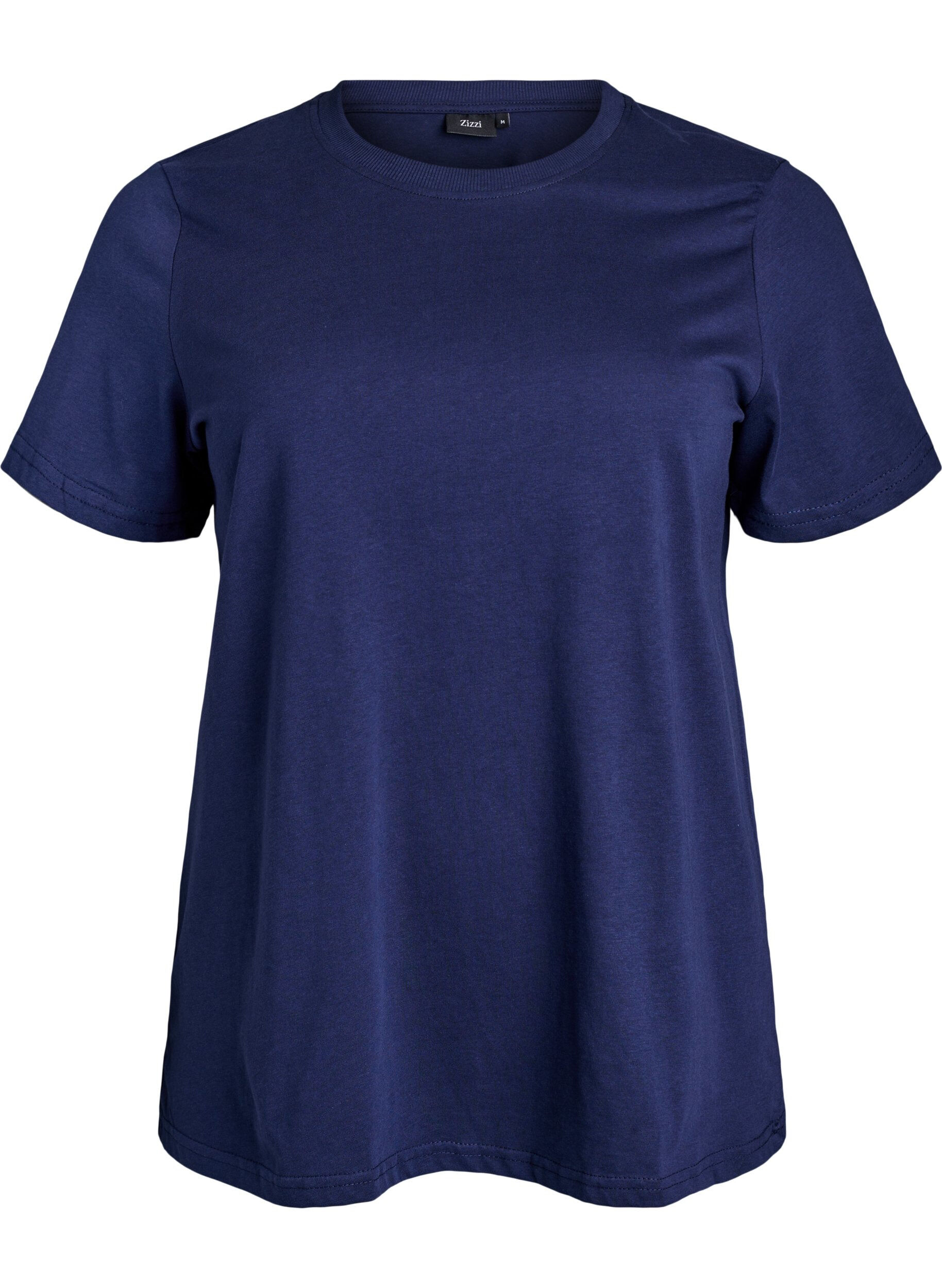 Enkel t-shirt i bomull med rund halsringning