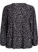 Blus med l&aring;nga &auml;rmar och leopardm&ouml;nster, Gr&aring;, Packshot image number 0
