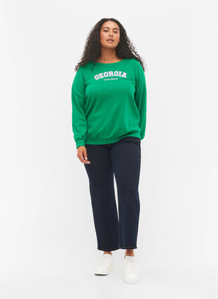 Sweatshirt i bomull med texttryck, Jolly Green, Model image number 2