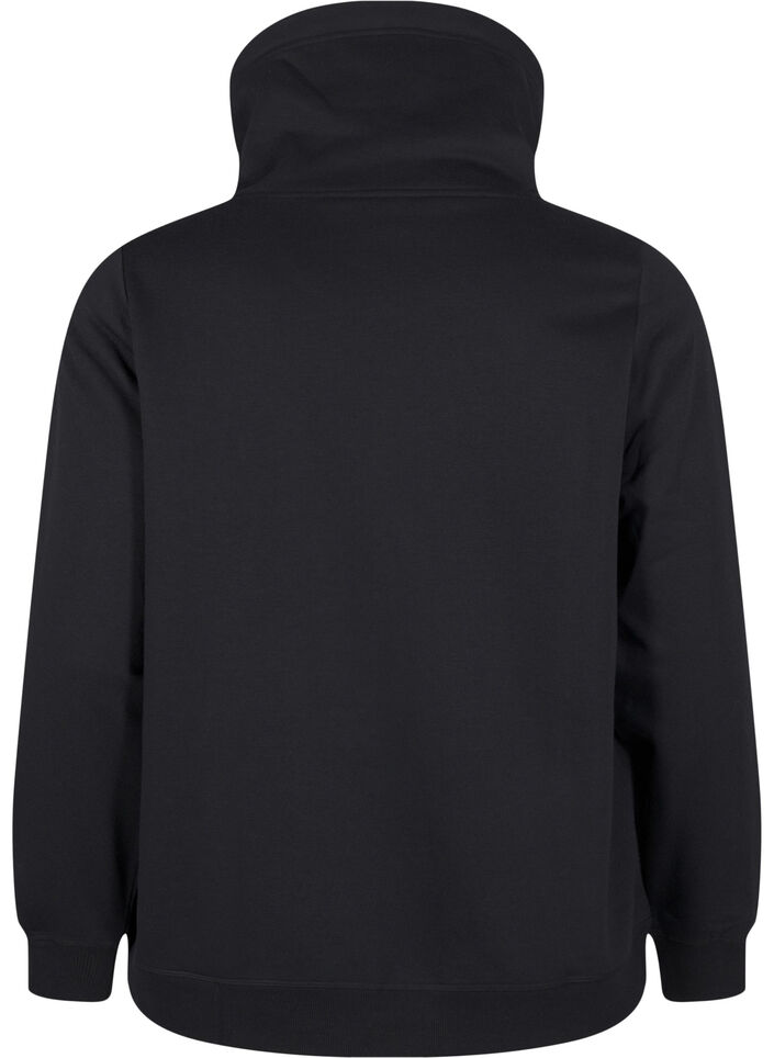 FLASH - Sweatshirt med hög krage, Black, Packshot image number 1