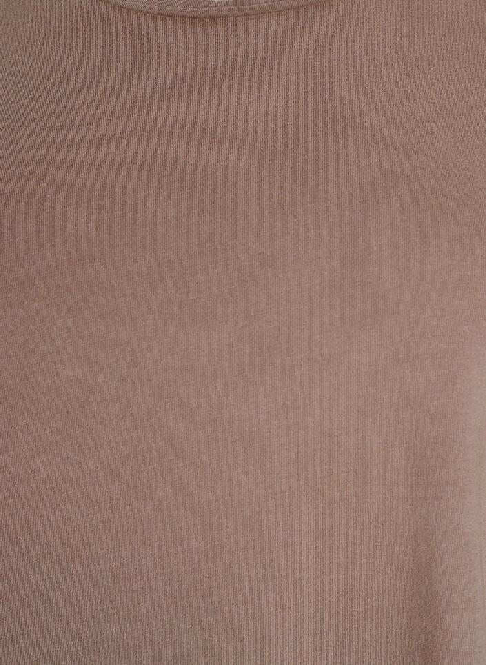 Kort A-linjeformad klänning med tvättad look, Brun, Packshot image number 2