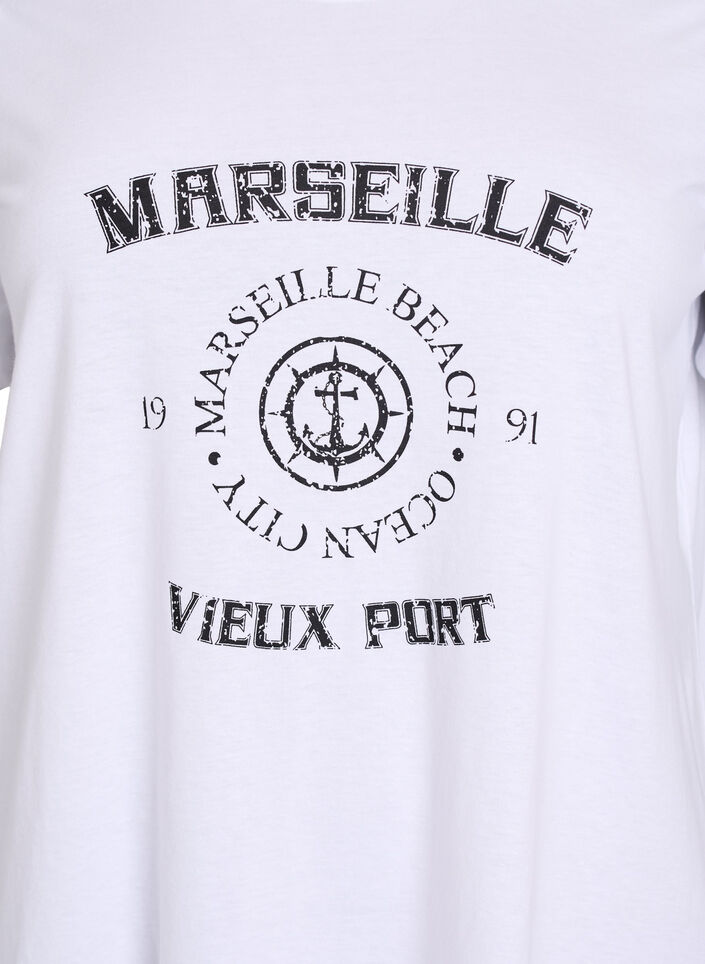 T-shirt med tryck, Vit, Packshot image number 2
