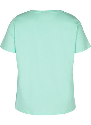 T-shirt i bomull med v-ringning och tryck, Cabbage, Packshot image number 1