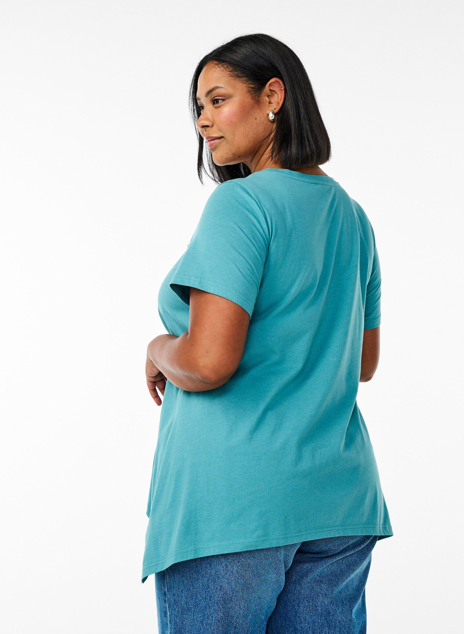 ZizziT-shirt med rund hals och A-linjeform, Gr&ouml;n, Model image number 2