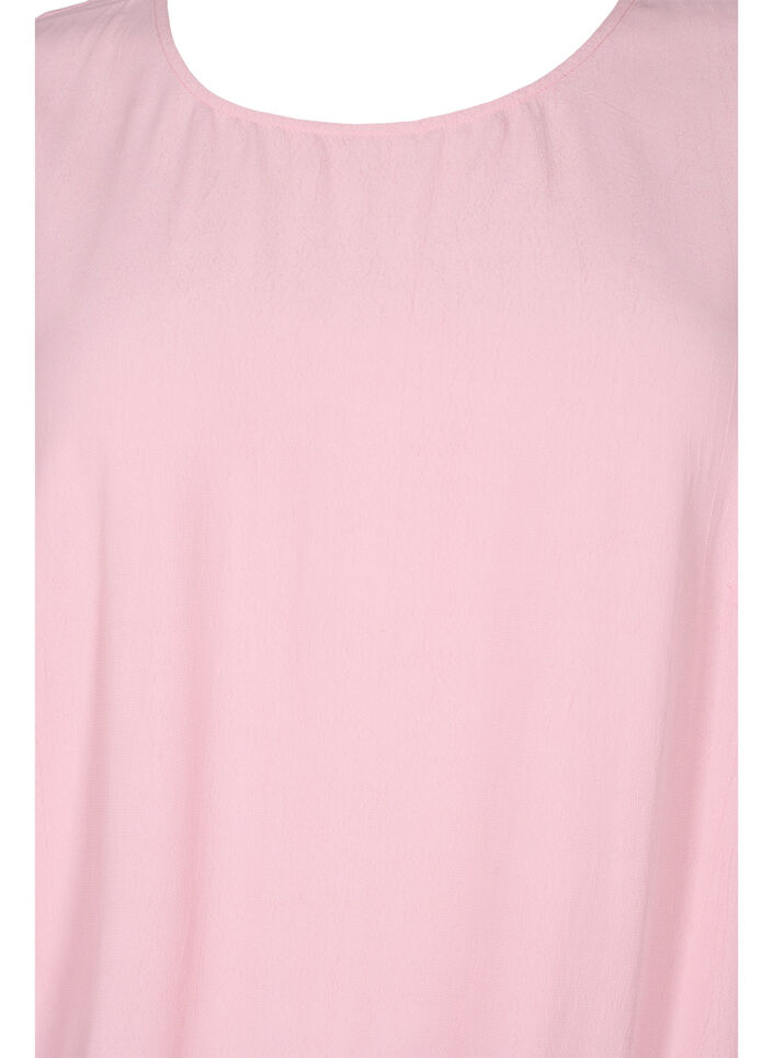 Enfärgad viskosblus med liten puffärm, Zephyr, Packshot image number 2