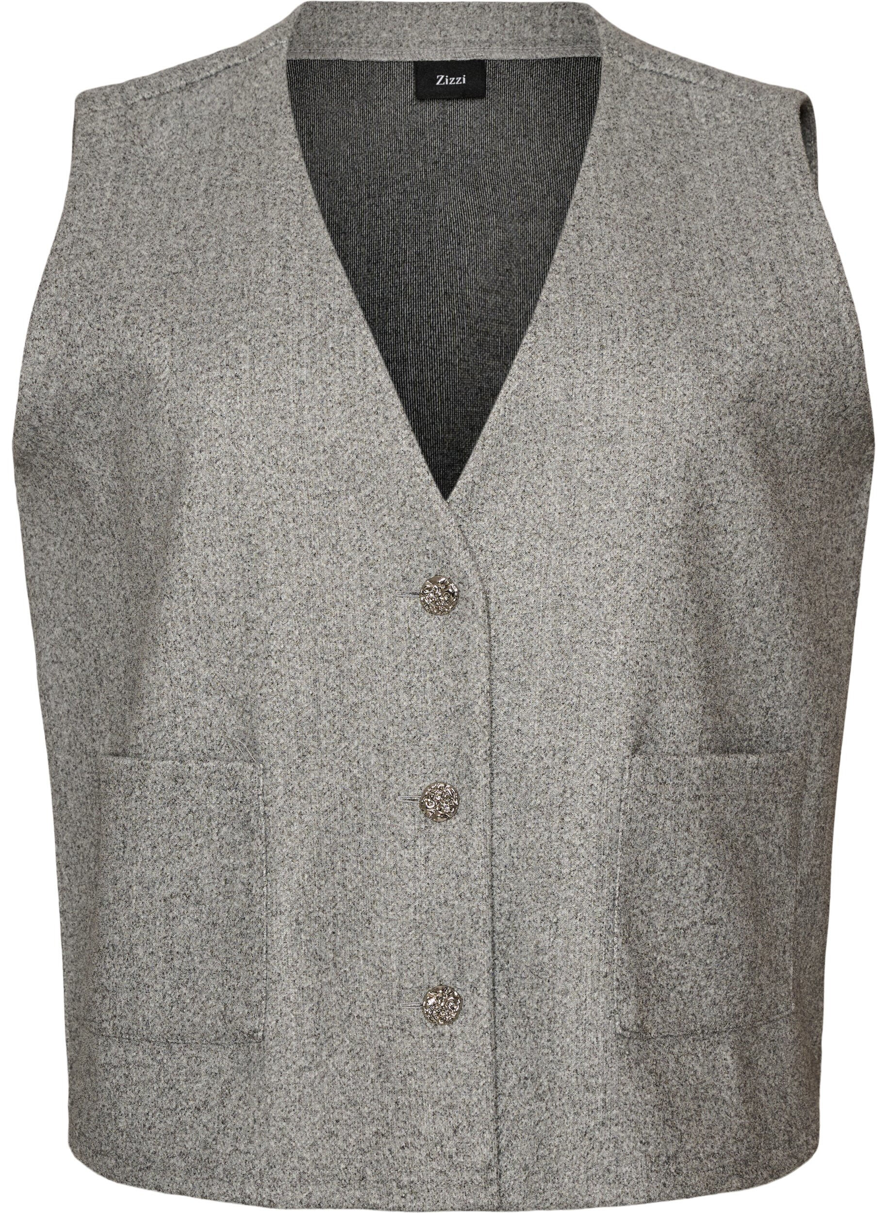 ZizziV-ringad v&auml;st med knappar, Gr&aring;, Packshot image number 0