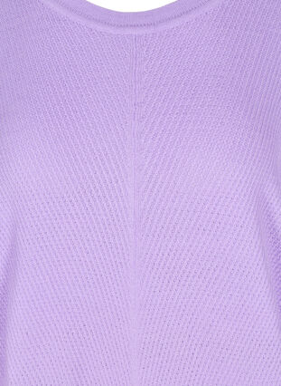 Stickad tröja med långa ärmar och ribbad mudd, Purple Rose, Packshot image number 2