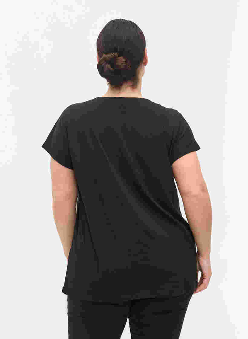 T-shirt i bomullsmix, Black, Model image number 2