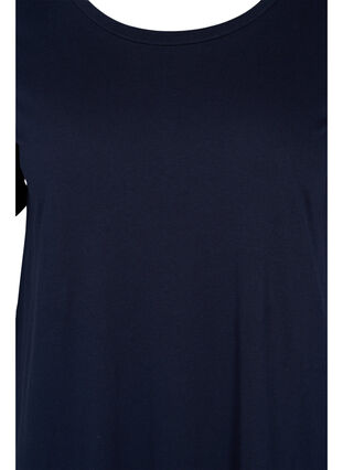 T-shirtklänning i bomull med slits, Night Sky, Packshot image number 2