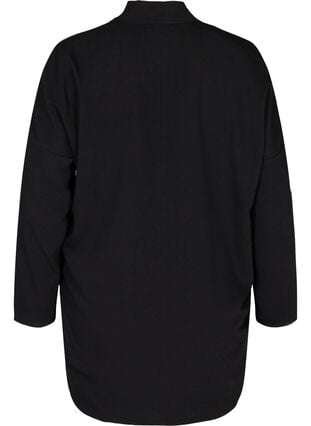 Långärmad tunika med v-ringning, Black, Packshot image number 1