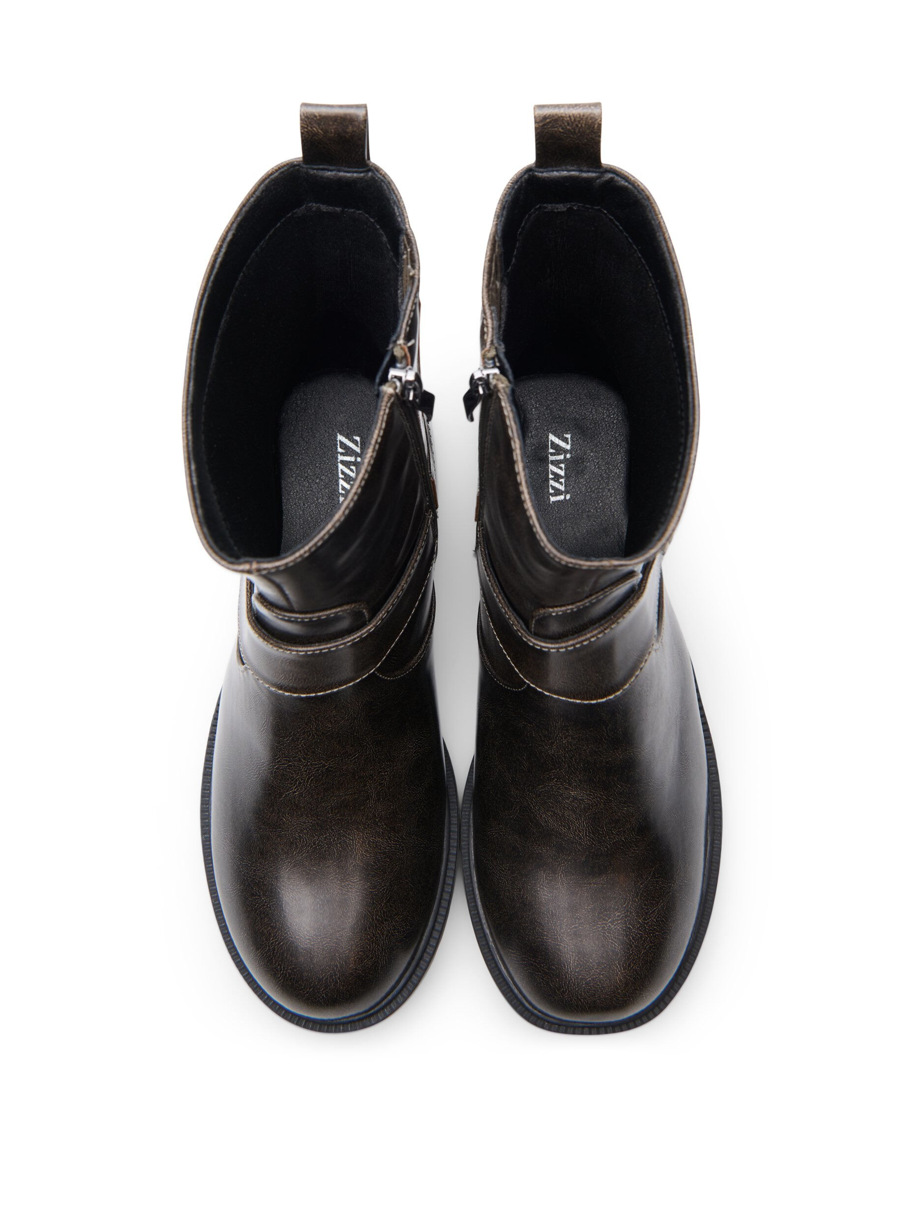 Zizzi Wide fit - Kort bikerst&ouml;vel, Brun, Packshot image number 2