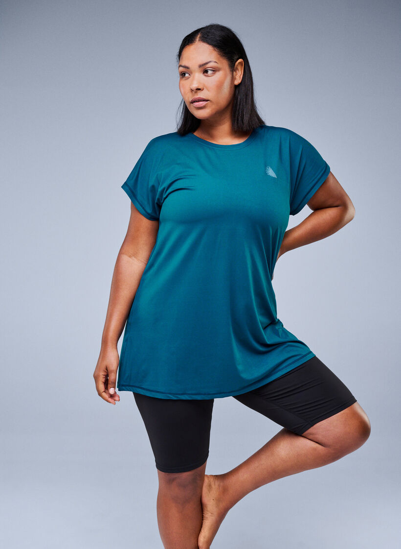 L&aring;ng tr&auml;nings-t-shirt, Bl&aring;, Image image number 0