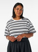 Boxig t-shirt med randigt m&ouml;nster, Svart, Model image number 0