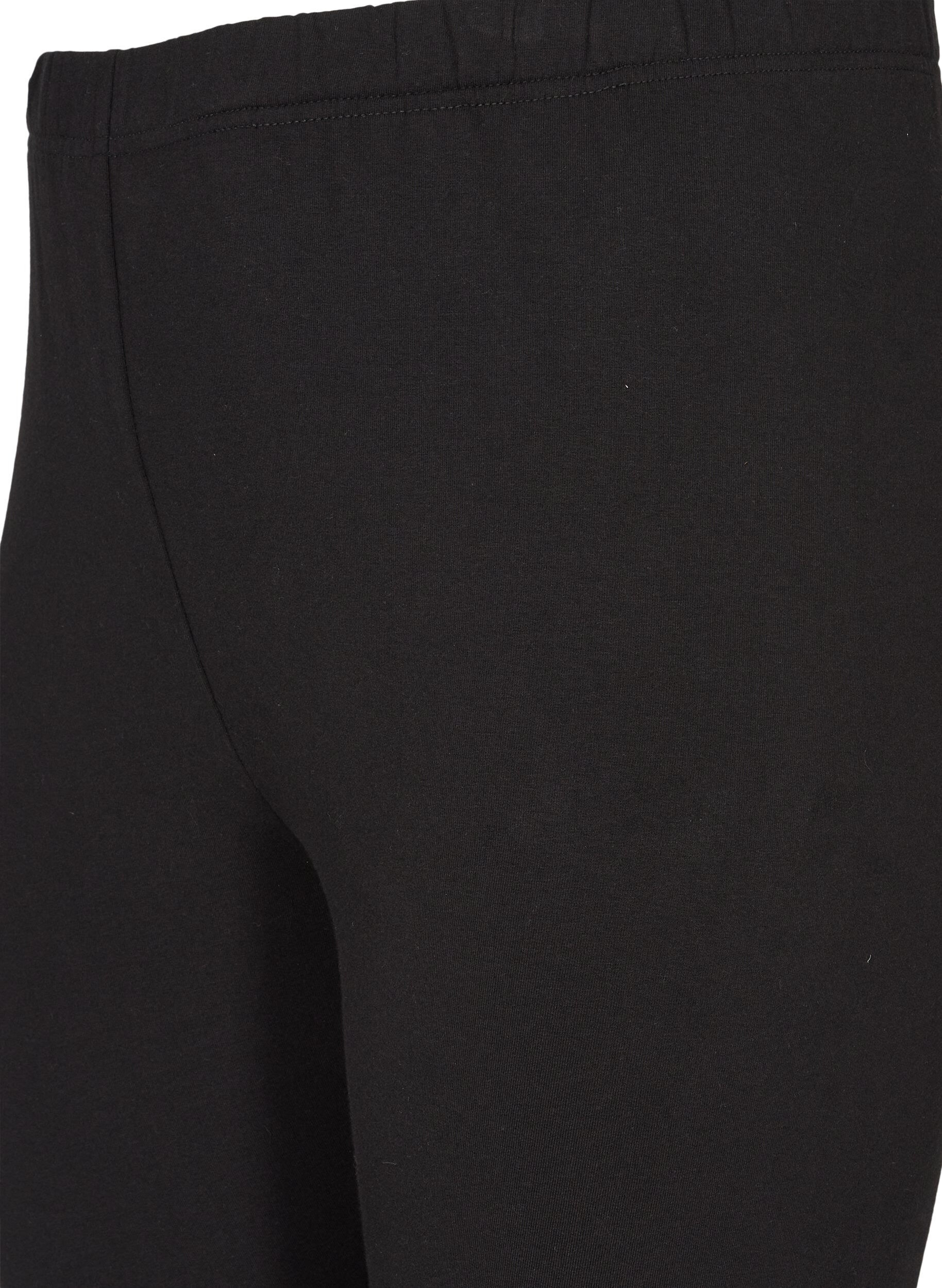 ZizziLeggings i bomull med foder, Svart, Packshot image number 3