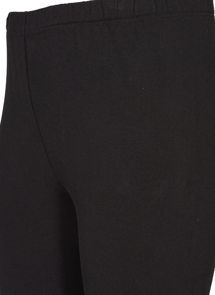 Leggings i bomull med foder, Svart, Packshot image number 3