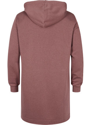 Sweatshirtklänning med huva och ficka, Marron, Packshot image number 1