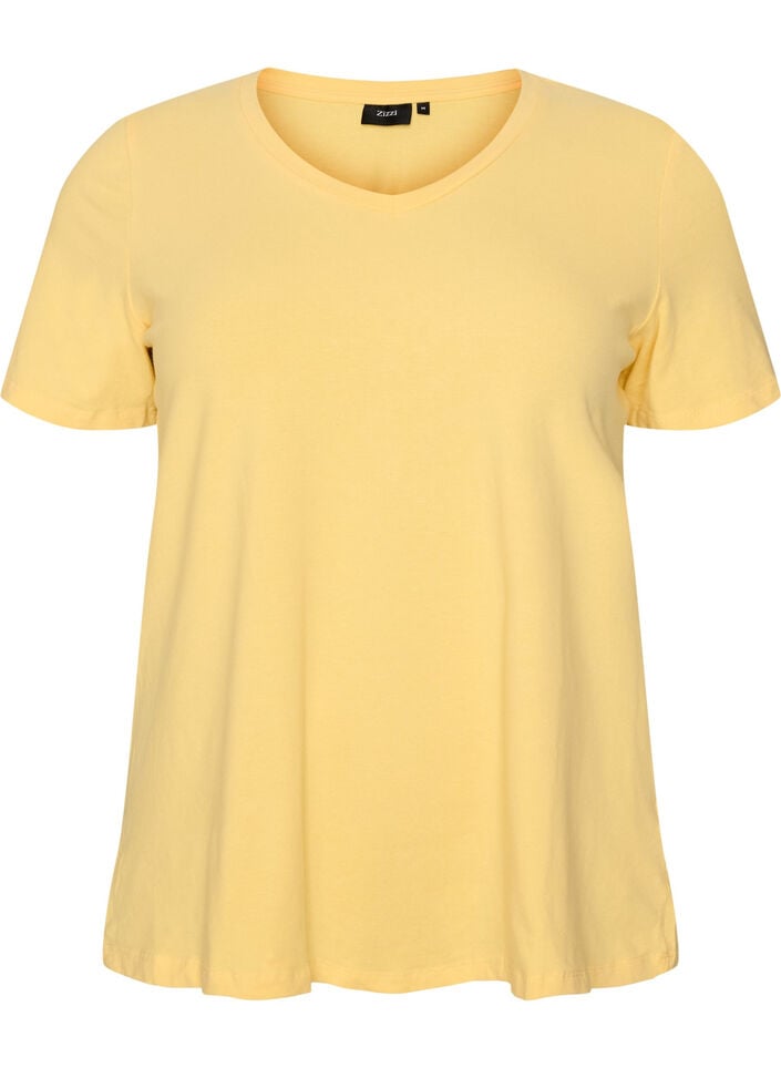 Enf&auml;rgad t-shirt i bomull, Gul, Packshot image number 0