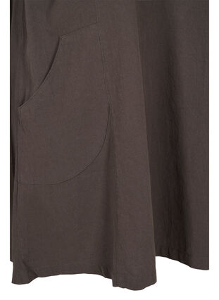 Kortärmad klänning i bomull, Khaki Green, Packshot image number 3