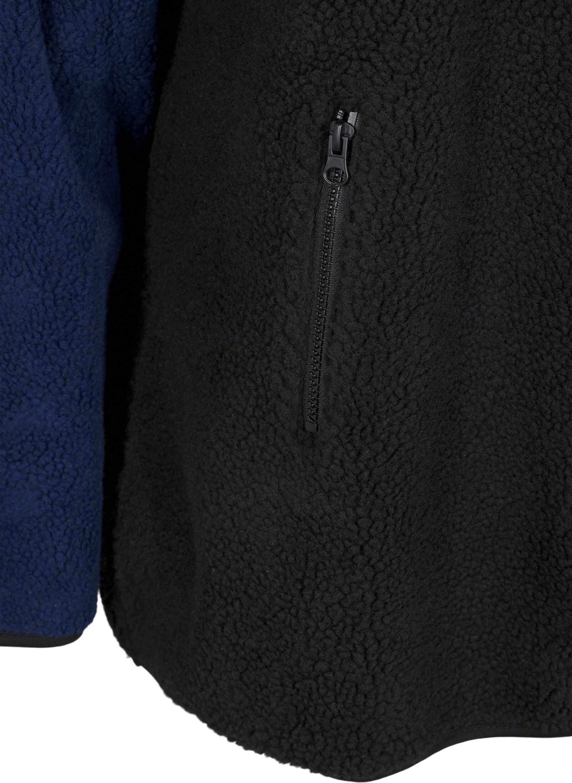 Zizzi Teddyjacka med f&auml;rgblock, Night Sky comb., Packshot image number 3