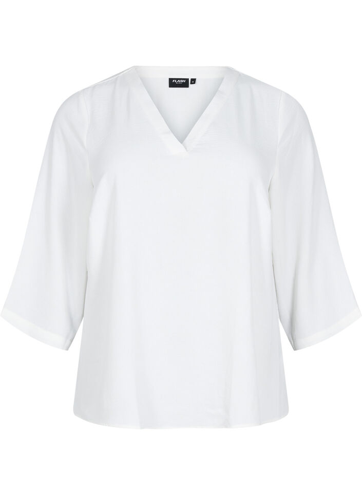 Blus med 3/4-&auml;rm, Vanilla, Packshot image number 0
