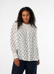 Blus i viskos med volangkrage, Vit, Model image number 0