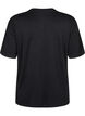 T-shirt med strassstenar och rund hals, Svart, Packshot image number 1