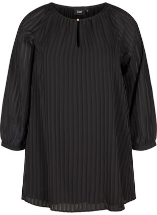 Tunika med rund halsringning och 7/8-ärmar, Black, Packshot image number 0