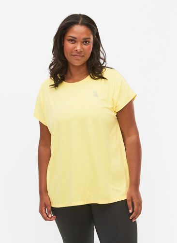 Kortärmad t-shirt för träning, Lemon Meringue, Model image number 0