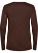 L&aring;ng&auml;rmad blus i ull och viskos, Brun, Packshot image number 1