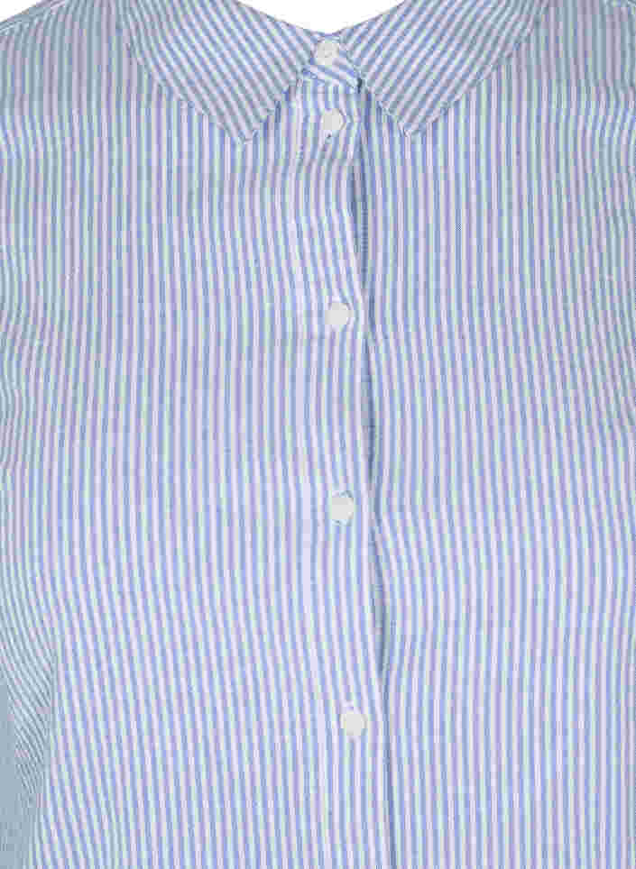Långärmad skjorta i bomull, Blue Striped, Packshot image number 2