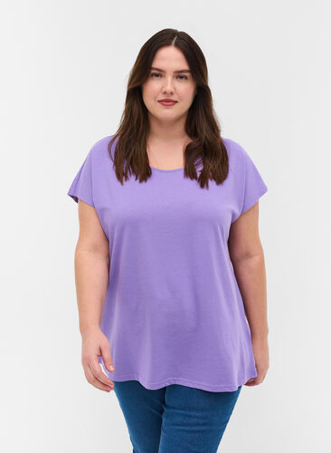 T-shirt i bomullsmix, Paisley Purple, Model image number 0