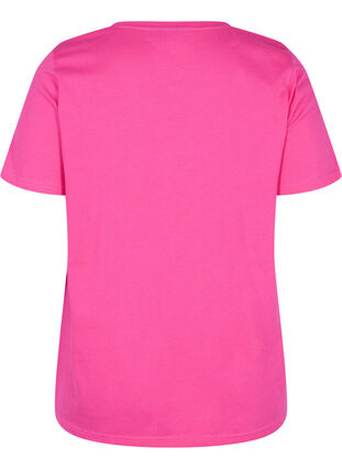 Kortärmad t-shirt i bomull med tryck, Magenta Beautiful, Packshot image number 1