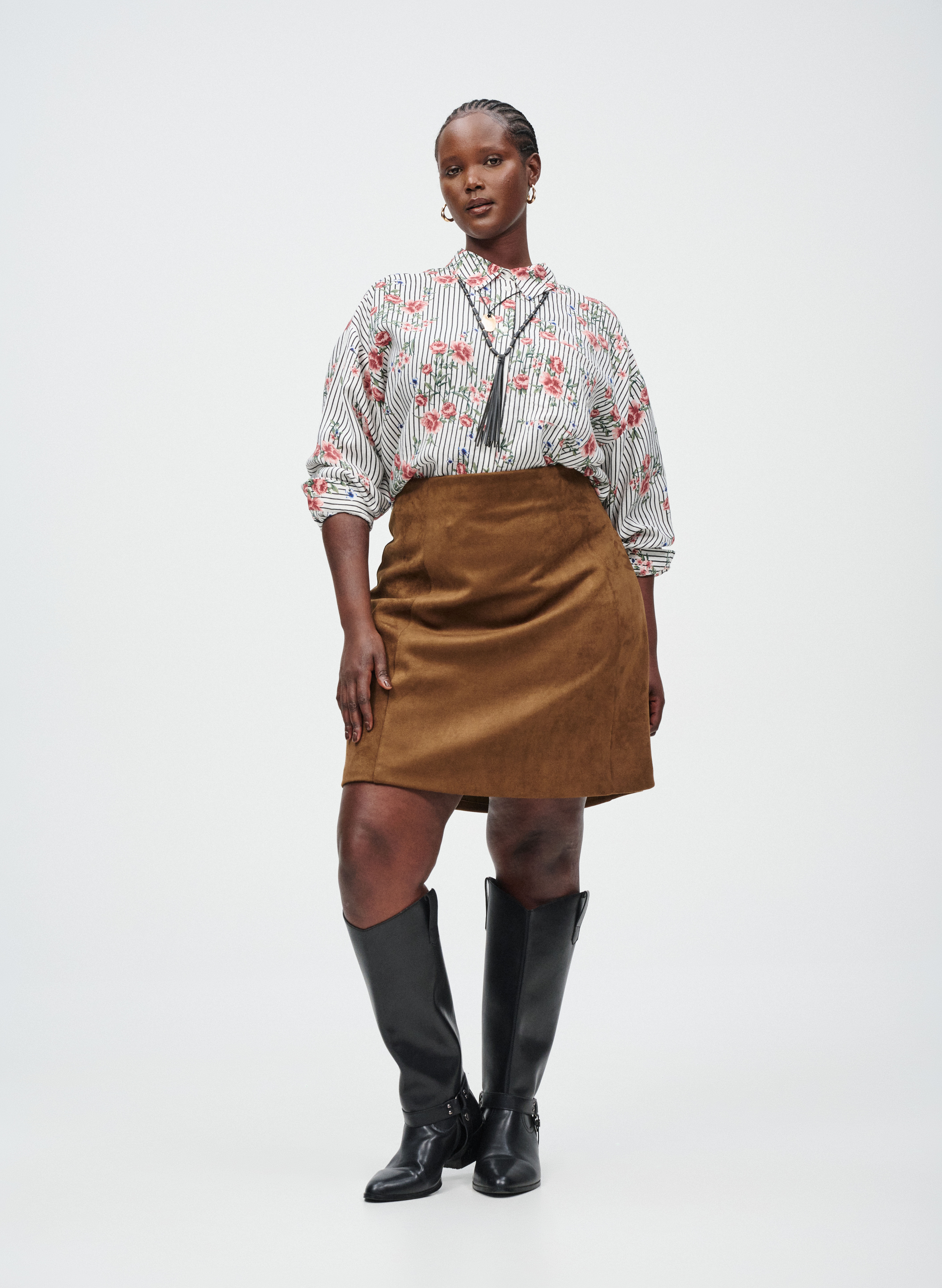 Zizzi Skjorta med blommigt tryck, , Model