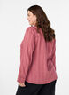 Blus med ton-i-ton-struktur och knappar, Rosa, Model image number 2
