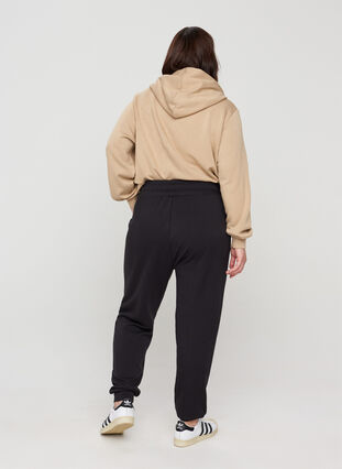 Sweatpants med fickor och dragsko, Black, Model image number 1