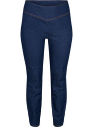 Sträckig bomullsblandning jeggings, Dark blue