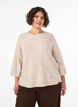 Stickad blus med sm&aring; broderade motiv, Beige, Model image number 0