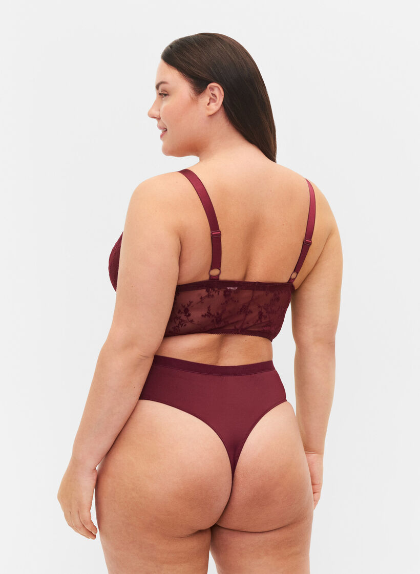 G-string med normalhög midja, Bordeaux Ass, Model image number 1