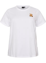T-shirt i ekologisk bomull med nallebj&ouml;rnsmotiv, Vit