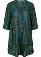 A-linjeformad jacquardklänning med volanger, Scarab