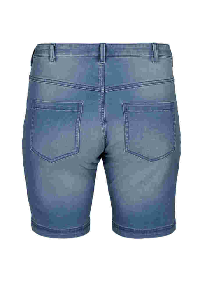 Slim fit Emily shorts med normalhög midja, Light blue denim, Packshot image number 1